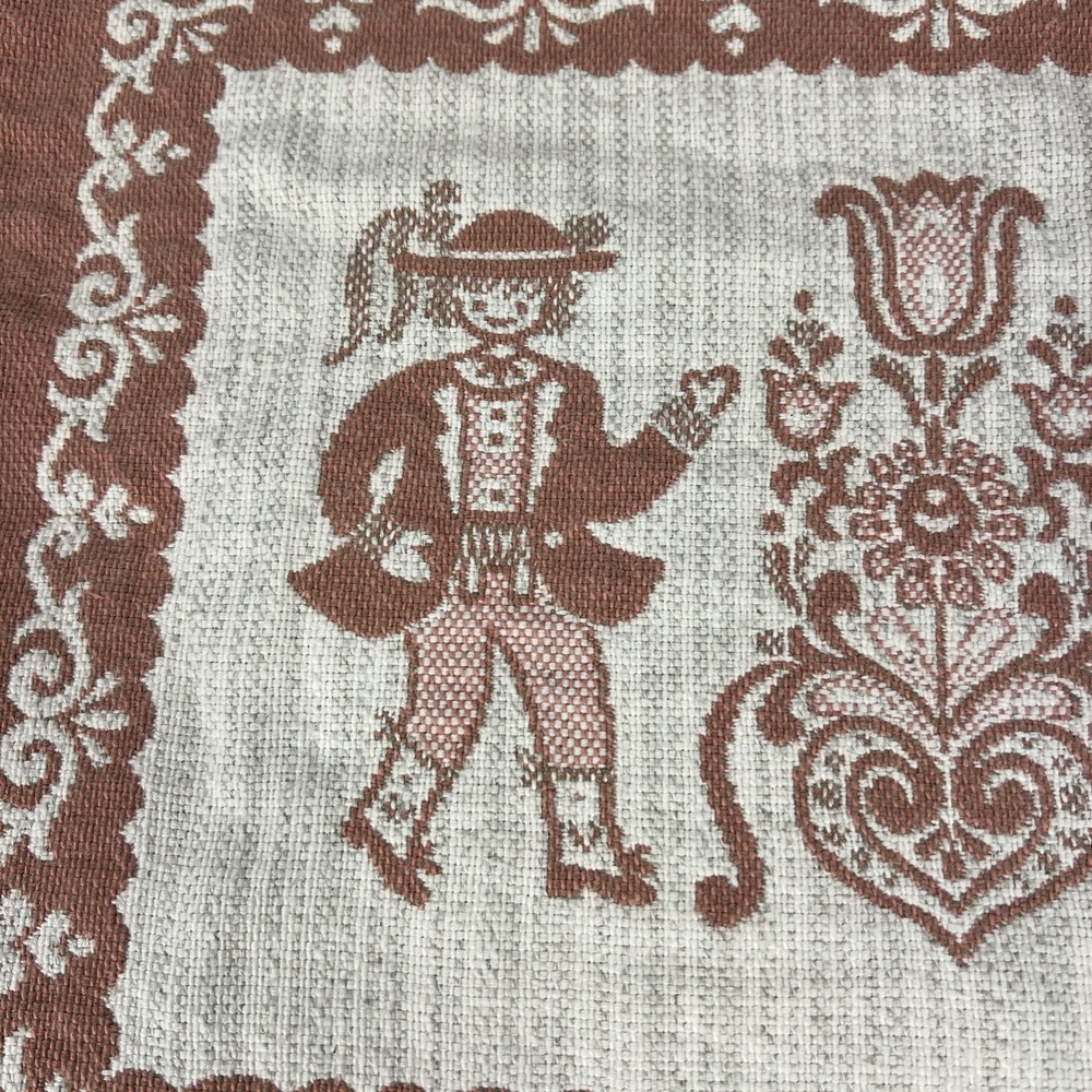 Vintage‎ Set Of 4 Austrian Placemats Pink Fringe Woven Folk Art Cotton/Linen - Picture 3 of 15